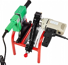 Нагреватель и торцеватель в боксе механического стыкового сварочного аппарата для пнд труб Gas Fusion Red-160R4 Нагреватель и торцеватель в боксе механического стыкового сварочного аппарата для пнд труб Gas Fusion Red-160R4