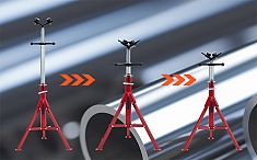 Высота V-образной четырехроликовой складной регулируемой опоры для труб Remmers Atlant 1/8-12